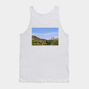 Union Jack Flag flying at Blue John Cavern - Peak District, Derbyshire, UK Tank Top